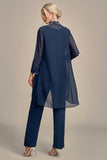Navy 3 Piece Embroidered Choir Pant Suits