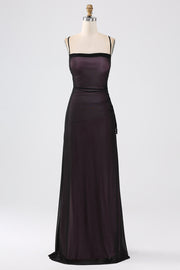 Sheath Spaghetti Straps Bridesmaid Dress With Elasticity