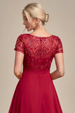 Sparkly Burgundy A-Line Sequin Choir Dress with Ruffles
