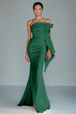 Black Mermaid Ruffled Strapless Long Formal Dress