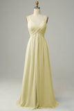 Desert Rose Spaghetti Straps Sleeveless Bridesmaid Dress