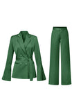 Champagne Double Breasted 2 Piece Women's Suits with Belt