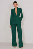2 Piece Ivory Peaked Lapel Women's Business Suits with Pockets