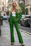 Fuchsia Long Sleeves 2 Piece Work Suits with Pockets