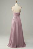 Desert Rose Spaghetti Straps Sleeveless Bridesmaid Dress