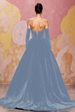 Dark Red Sweetheart Velvet A Line Long Formal Dress