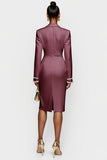White Double Breasted Bodycon Peak Lapel Midi Work Dress