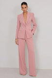 2 Piece Ivory Peaked Lapel Women's Business Suits with Pockets