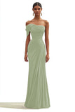 Mermaid Red One Shoulder Pleated Long Formal Dress