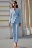 Ivory Peak Lapel 2 Pieces Long Sleeves Women Formal Suits