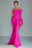 Black Mermaid Ruffled Strapless Long Formal Dress