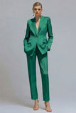 Orange Notched Lapel 2-piece One Button Women's Work Suits