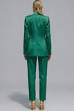 Orange Notched Lapel 2-piece One Button Women's Work Suits