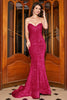 Load image into Gallery viewer, Red Mermaid Sweetheart Sweep Train Formal Dress With Sequins