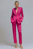 Orange Notched Lapel 2-piece One Button Women's Work Suits