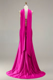 Strapless Mermaid Sparkly Champagne Satin Beaded Convertible Long Formal Dress