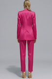 Orange Notched Lapel 2-piece One Button Women's Work Suits