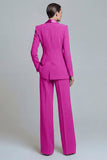 Dark Green Shawl Lapel 2 Piece Women's Work Suits with Pockets