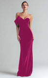 Dark Green Sheath Velvet One Shoulder Long Formal Dress