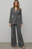 Navy Notched Lapel Satin 2 Piece Women Formal Suits