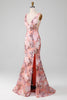 Load image into Gallery viewer, Blush Sparkly Sequin Mermaid Long Formal Dress With Slit