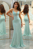 Sequins Sparkly Mermaid Formal Dress with Slit