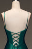 Load image into Gallery viewer, Dark Green Corset Mermaid Long Satin Formal Dress