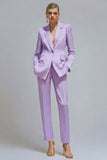 Orange Notched Lapel 2-piece One Button Women's Work Suits