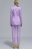 Orange Notched Lapel 2-piece One Button Women's Work Suits