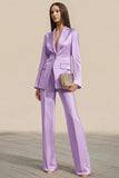 Burgundy 2 Pieces Notched Lapel One Button Women Tuxedo