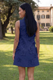 Hot Pink High Neck A-Line Short Formal Dress with 3D Flowers
