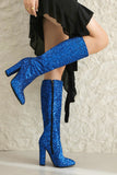 Sparkly Blue High Heel Cowgirl Boots