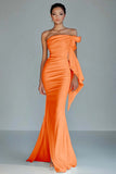 White Strapless Mermaid Ruffled Long  Formal Dress