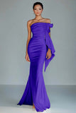 White Strapless Mermaid Ruffled Long  Formal Dress