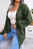 Apricot Long Sleeve Open Front Cardigan Loose Knited Sweater