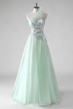 Light Green Sequins A Line Strapless Ruched Wedding Guest Dress