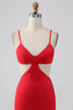 Load image into Gallery viewer, Spaghetti Straps Mermaid Backless Red Formal Dress
