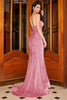 Load image into Gallery viewer, Red Mermaid Sweetheart Sweep Train Formal Dress With Sequins