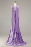 Strapless Mermaid Sparkly Champagne Satin Beaded Convertible Long Formal Dress