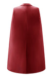 White Satin Peak Lapel Bodycon Mini Work Dress with Cape