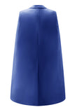White Satin Peak Lapel Bodycon Mini Work Dress with Cape