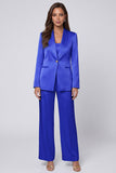 Shawl Lapel Light Blue 2 Piece Women's Suits