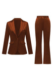 Black Peak Lapel Satin Slim Fit Women 2-Piece Work Suits