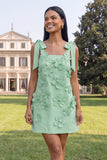 Pink Bodycon Thick Straps Short Formal Dress with 3D Flowers