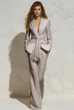 White 2 Pieces Notched Lapel Ruched Tuxedo with Sash