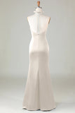 Mermaid Halter Dark Green Bridesmaid Dress