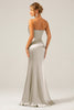 Load image into Gallery viewer, Dusty Sage Spaghetti Straps Mermaid Satin Long Formal Dress