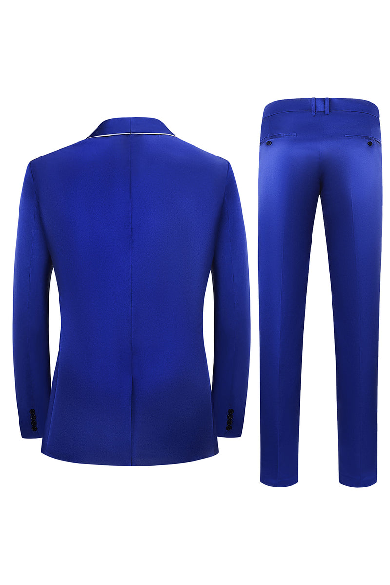 Load image into Gallery viewer, Royal Blue 3-Piece Shawl Lapel One Button Formal Suits
