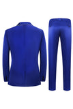 Royal Blue 3-Piece Shawl Lapel One Button Formal Suits