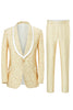 Load image into Gallery viewer, Champagne Shawl Lapel One Button Jacquard Men&#39;s Formal Suits